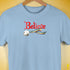 Believe Queer Pride Flag Jingle Bell Premium Unisex T-Shirt - Baby Blue